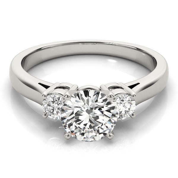 1/4 ct tw Lab Grown Diamond Three-Stone Engagement Ring Setting in 14K White Gold