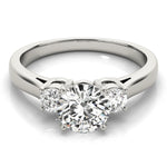 1/4 ct tw Lab Grown Diamond Three-Stone Engagement Ring Setting in 14K White Gold