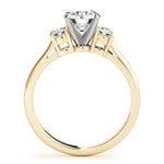 1/4 ct tw Lab Grown Diamond Three-Stone Engagement Ring Setting in 14K Yellow Gold