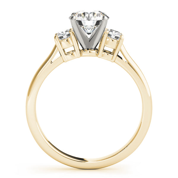1/4 ct tw Lab Grown Diamond Three-Stone Engagement Ring Setting in 14K Yellow Gold
