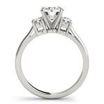 1/4 ct tw Lab Grown Diamond Three-Stone Engagement Ring Setting in 14K White Gold