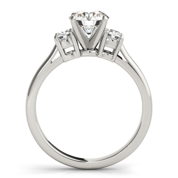 1/4 ct tw Lab Grown Diamond Three-Stone Engagement Ring Setting in 14K White Gold
