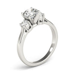 1/4 ct tw Lab Grown Diamond Three-Stone Engagement Ring Setting in 14K White Gold