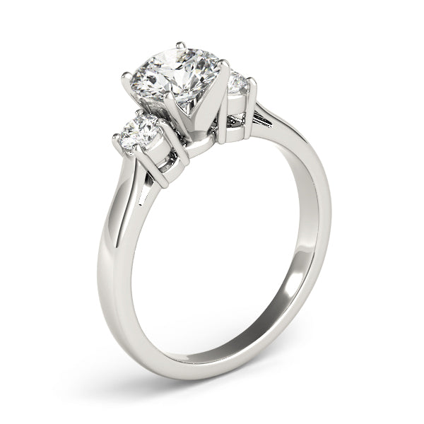 1/4 ct tw Lab Grown Diamond Three-Stone Engagement Ring Setting in 14K White Gold