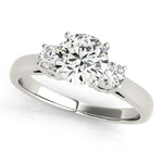 1/4 ct tw Lab Grown Diamond Three-Stone Engagement Ring Setting in 14K White Gold