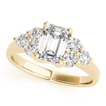 Emerald Cut Cluster Lab Grown Diamond Engagement Ring - VS1 D/E/F | 14K & 18K Gold | 14K White Gold | Emerald Cut Lab Diamond | Picasso Gold & Diamond Chicago