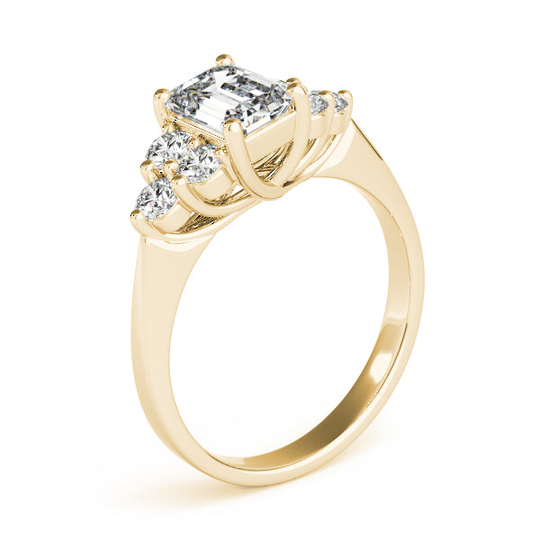 Emerald Cut Cluster Lab Grown Diamond Engagement Ring - VS1 D/E/F | 14K & 18K Gold | 14K White Gold | Emerald Cut Lab Diamond | Picasso Gold & Diamond Chicago
