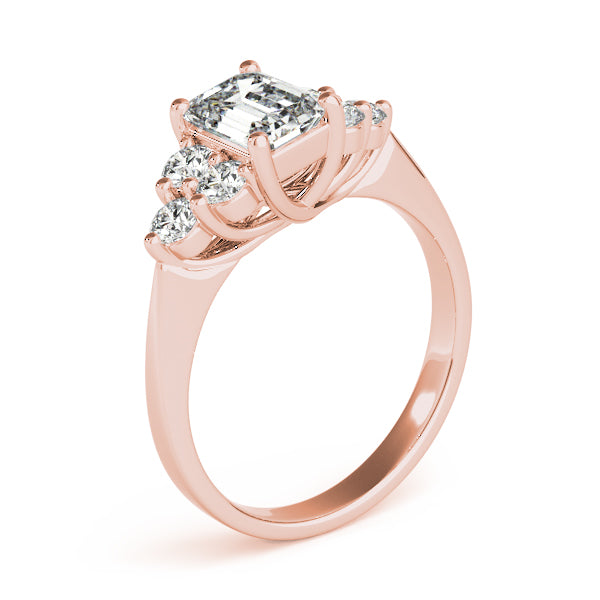 Emerald Cut Cluster Lab Grown Diamond Engagement Ring - VS1 D/E/F | 14K & 18K Gold | 14K Yellow Gold | Emerald Cut Lab Diamond | Picasso Gold & Diamond Chicago