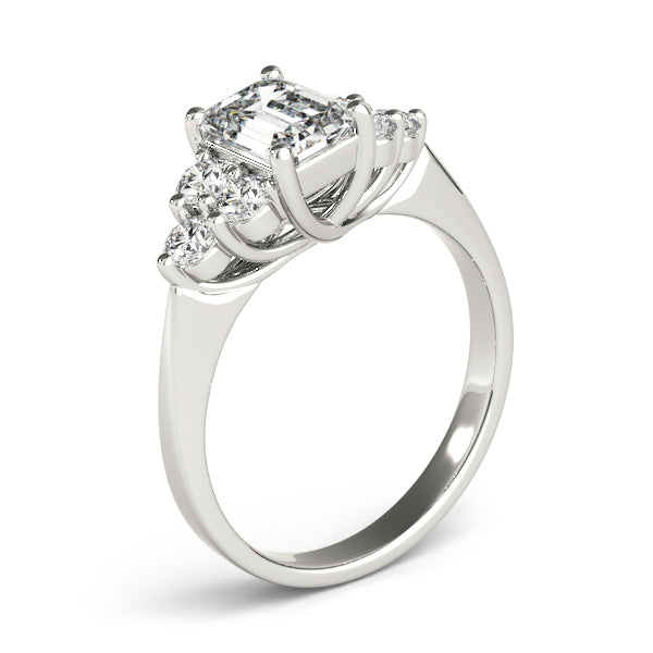 Emerald Cut Cluster Lab Grown Diamond Engagement Ring - VS1 D/E/F | 14K & 18K Gold | 14K Yellow Gold | Emerald Cut Lab Diamond | Picasso Gold & Diamond Chicago