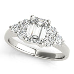 Emerald Cut Cluster Lab Grown Diamond Engagement Ring - VS1 D/E/F | 14K & 18K Gold | 14K White Gold | Emerald Cut Lab Diamond | Picasso Gold & Diamond Chicago