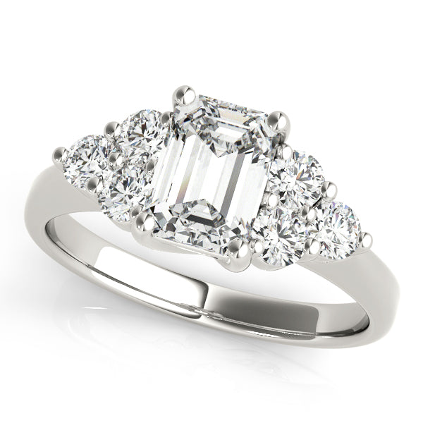 Emerald Cut Cluster Lab Grown Diamond Engagement Ring - VS1 D/E/F | 14K & 18K Gold | 14K White Gold | Emerald Cut Lab Diamond | Picasso Gold & Diamond Chicago