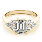 Emerald Cut Cluster Lab Grown Diamond Engagement Ring - VS1 D/E/F | 14K & 18K Gold | 18K Yellow Gold | Emerald Cut Lab Diamond | Picasso Gold & Diamond Chicago