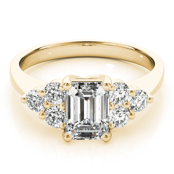 Emerald Cut Cluster Lab Grown Diamond Engagement Ring - VS1 D/E/F | 14K & 18K Gold | 18K Yellow Gold | Emerald Cut Lab Diamond | Picasso Gold & Diamond Chicago