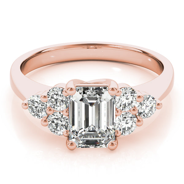 Emerald Cut Cluster Lab Grown Diamond Engagement Ring - VS1 D/E/F | 14K & 18K Gold | 18K Yellow Gold | Emerald Cut Lab Diamond | Picasso Gold & Diamond Chicago