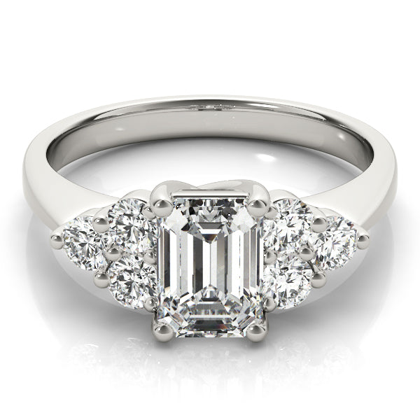 Emerald Cut Cluster Lab Grown Diamond Engagement Ring - VS1 D/E/F | 14K & 18K Gold | 18K Rose Gold | Emerald Cut Lab Diamond | Picasso Gold & Diamond Chicago