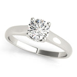 Round Lab Grown Diamond Solitaire Engagement Ring in 14K gold and platinum