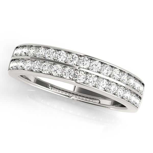 1/2 ct tw Lab Grown Diamond Wedding Band in 14K White Gold