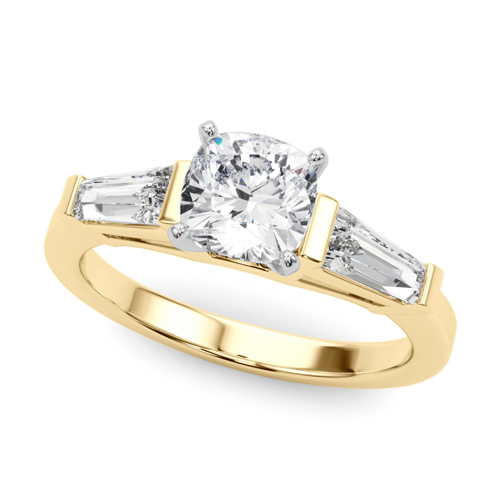 Round Three Stone Lab Grown Diamond Engagement Ring - VS1 D/E/F | 14K & 18K Gold | 14K Yellow Gold | Round Lab Diamond | Picasso Gold & Diamond Chicago