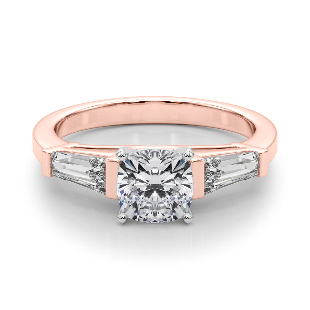 Round Three Stone Lab Grown Diamond Engagement Ring - VS1 D/E/F | 14K & 18K Gold | 18K Yellow Gold | Round Lab Diamond | Picasso Gold & Diamond Chicago