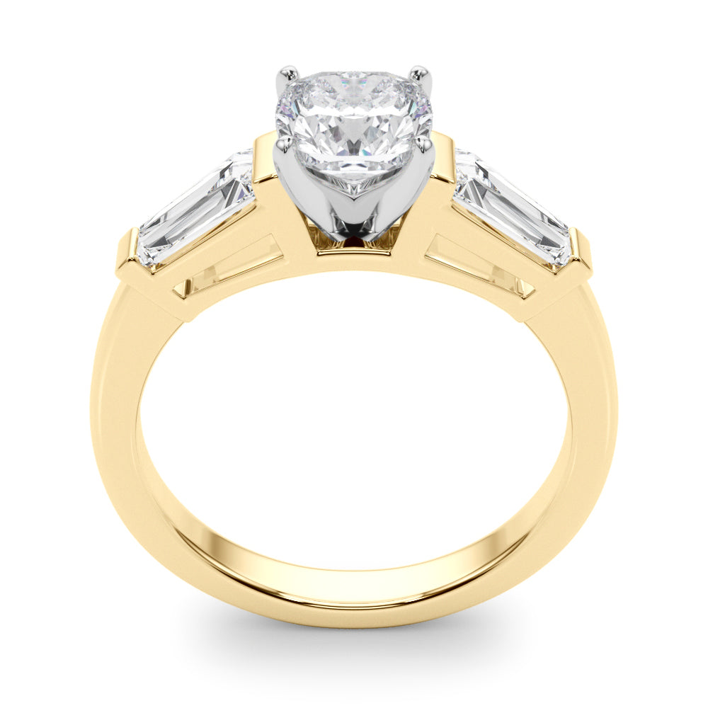 Round Three Stone Lab Grown Diamond Engagement Ring - VS1 D/E/F | 14K & 18K Gold | Platinum | Round Lab Diamond | Picasso Gold & Diamond Chicago