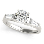 Round Three Stone Lab Grown Diamond Engagement Ring - VS1 D/E/F | 14K & 18K Gold | 14K White Gold | Round Lab Diamond | Picasso Gold & Diamond Chicago