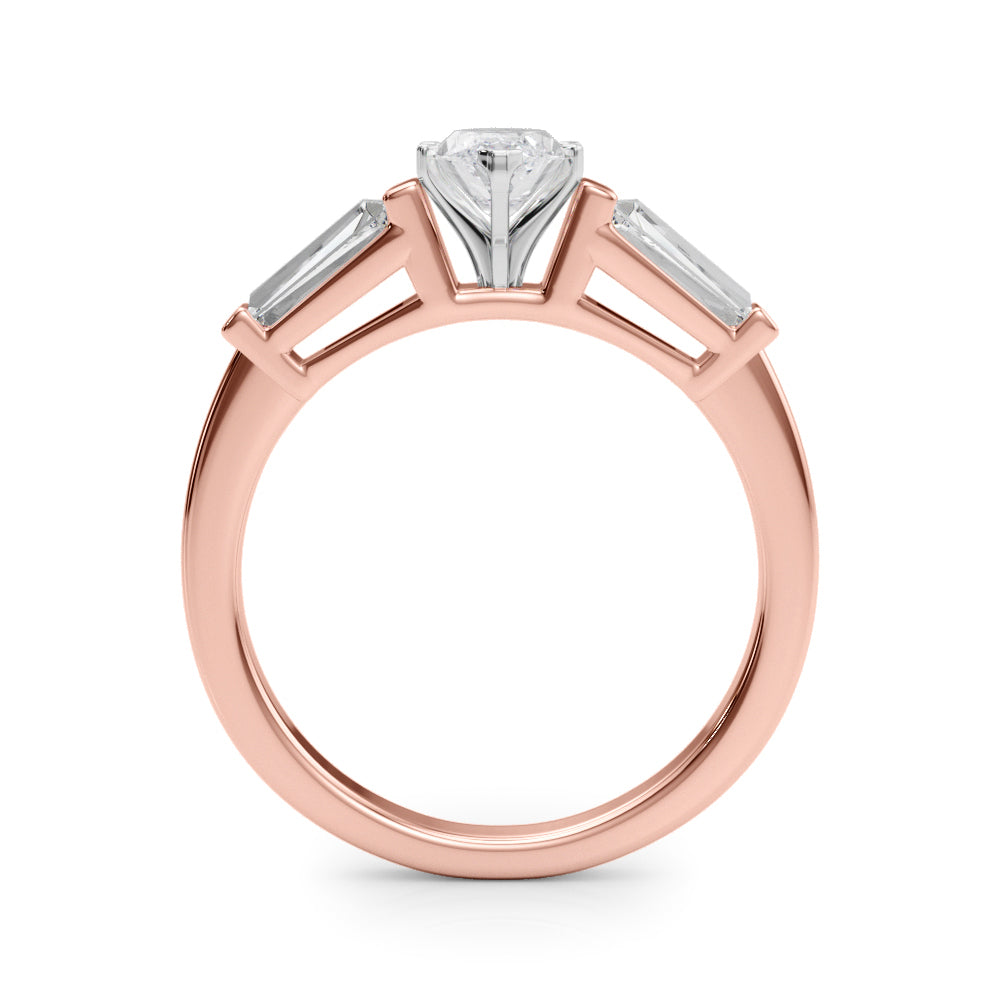 Round Three Stone Lab Grown Diamond Engagement Ring - VS1 D/E/F | 14K & 18K Gold | 18K Rose Gold | Round Lab Diamond | Picasso Gold & Diamond Chicago