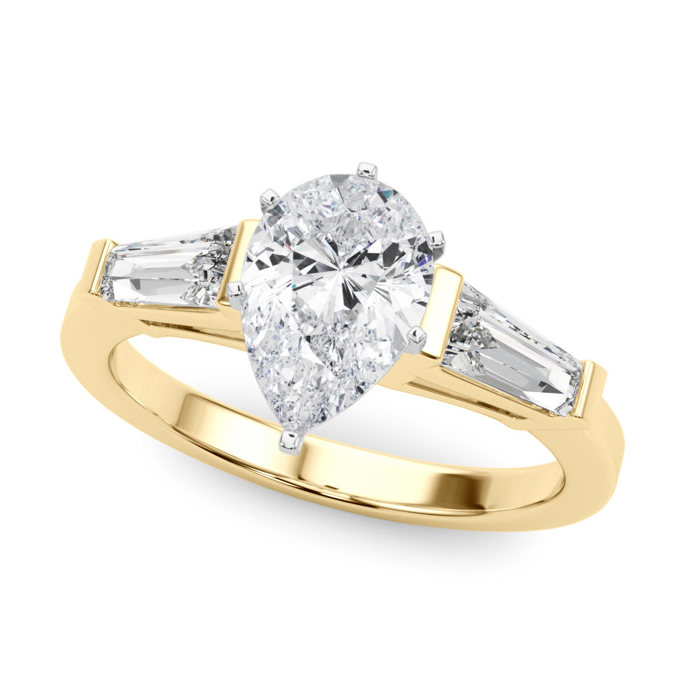 Round Three Stone Lab Grown Diamond Engagement Ring - VS1 D/E/F | 14K & 18K Gold | 14K White Gold | Round Lab Diamond | Picasso Gold & Diamond Chicago