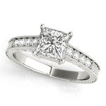 1 7/8 ct Lab Grown Diamond Engagement Ring Setting in 14K White Gold