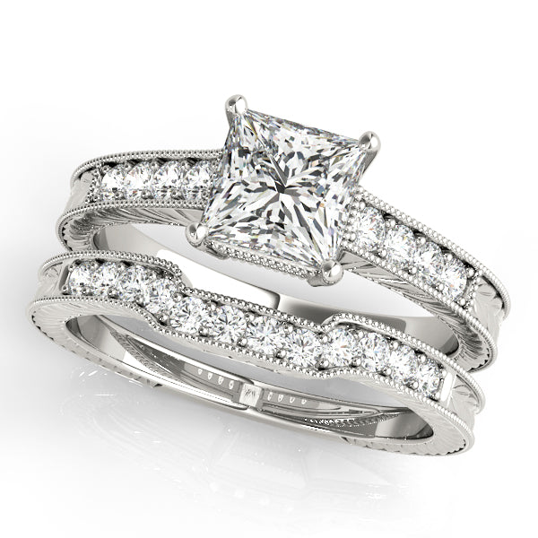 1 7/8 ct Lab Grown Diamond Engagement Ring Setting in 14K White Gold