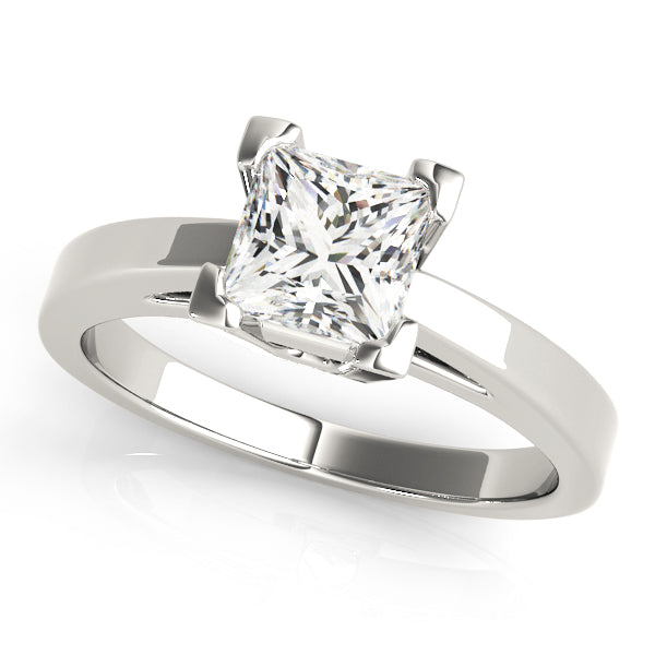 Princess Lab Grown Diamond Solitaire Ring in 14K gold and platinum