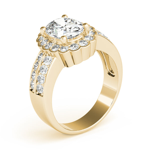 Oval Lab Grown Diamond Halo Engagement Ring — Picasso Gold & Diamond