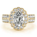 Oval Lab Grown Diamond Halo Engagement Ring — Picasso Gold & Diamond