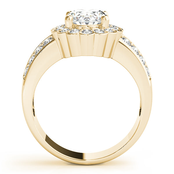 Oval Lab Grown Diamond Halo Engagement Ring — Picasso Gold & Diamond
