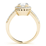 Oval Lab Diamond Halo Ring with Pavé Shank — Picasso Gold & Diamond