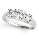 1 1/2 ct tw Round Lab Grown Diamond Three-Stone Engagement Ring in 14K White Gold