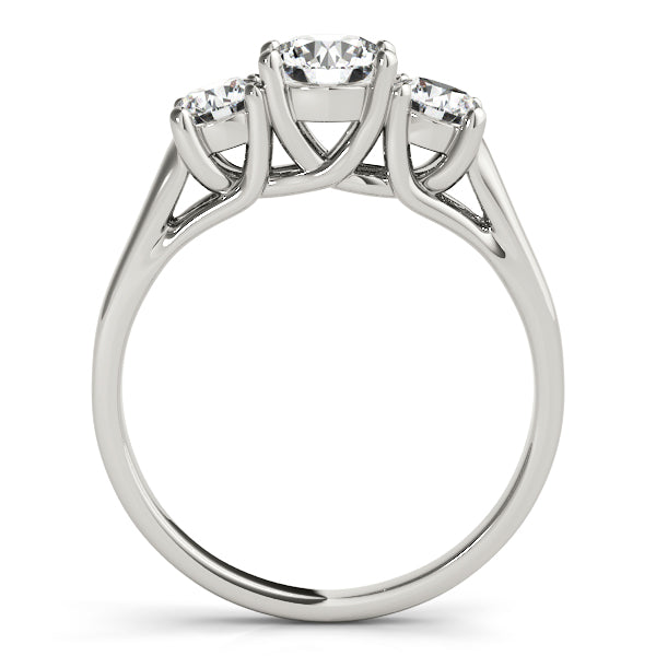 1 1/2 ct tw Round Lab Grown Diamond Three-Stone Engagement Ring in 14K White Gold