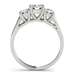 1 1/2 ct tw Round Lab Grown Diamond Three-Stone Engagement Ring in 14K White Gold