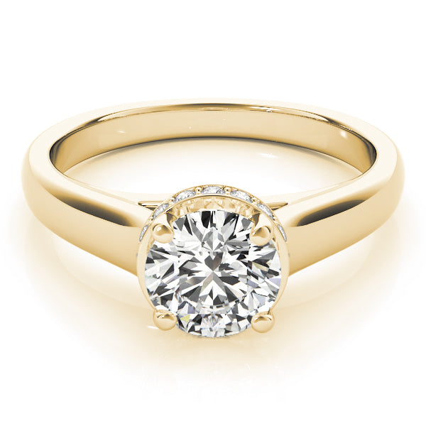 Round Lab Diamond Trellis Solitaire Engagement Ring — Picasso Gold & Diamond