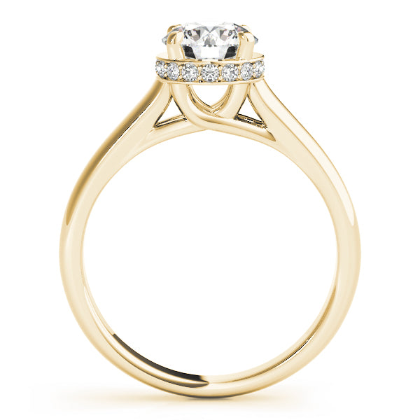 Round Lab Diamond Trellis Solitaire Engagement Ring — Picasso Gold & Diamond