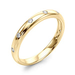 1/10 ct tw Lab Grown Diamond Bezel Wedding Band in 14K Yellow Gold