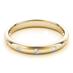 1/10 ct tw Lab Grown Diamond Bezel Wedding Band in 14K Yellow Gold