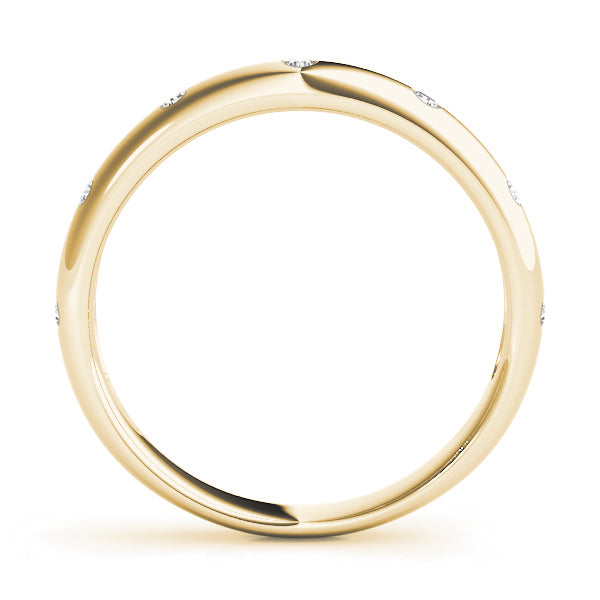 1/10 ct tw Lab Grown Diamond Bezel Wedding Band in 14K Yellow Gold