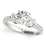 1/2 ct tw Lab Grown Diamond Three-Stone Engagement Ring Setting in 14K White Gold