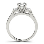 1/2 ct tw Lab Grown Diamond Three-Stone Engagement Ring Setting in 14K White Gold