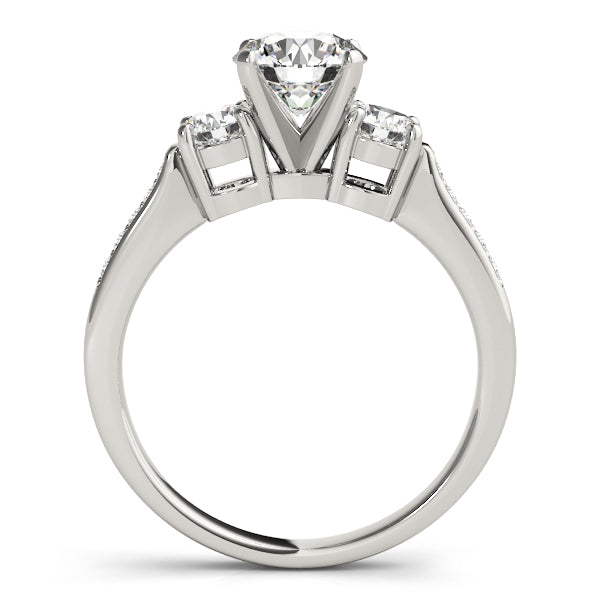 1/2 ct tw Lab Grown Diamond Three-Stone Engagement Ring Setting in 14K White Gold