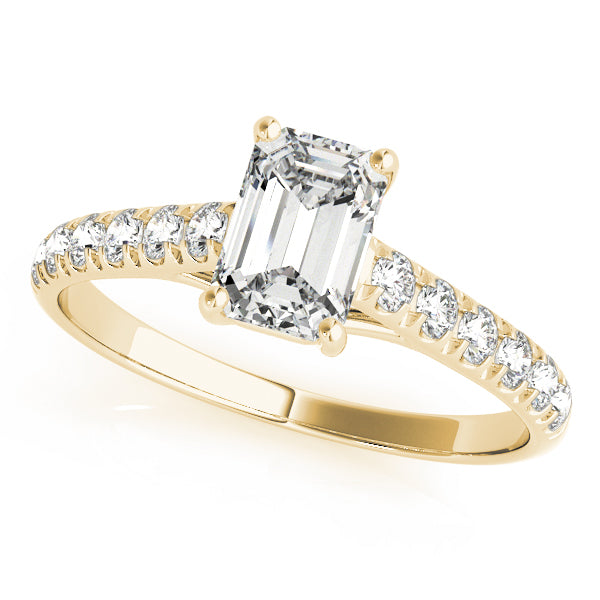 Emerald Cut Trellis Lab Grown Diamond Engagement Ring - VS1 D/E/F | 14K & 18K Gold | 14K White Gold | Emerald Cut Lab Diamond | Picasso Gold & Diamond Chicago