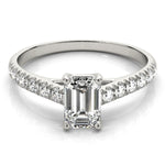 Emerald Cut Trellis Lab Grown Diamond Engagement Ring - VS1 D/E/F | 14K & 18K Gold | 14K Yellow Gold | Emerald Cut Lab Diamond | Picasso Gold & Diamond Chicago