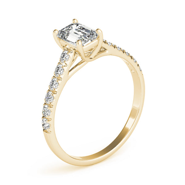 Emerald Cut Trellis Lab Grown Diamond Engagement Ring - VS1 D/E/F | 14K & 18K Gold | 14K Rose Gold | Emerald Cut Lab Diamond | Picasso Gold & Diamond Chicago