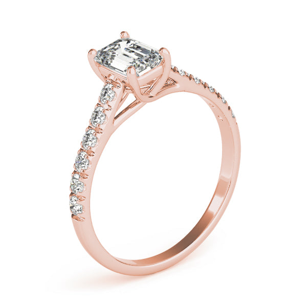 Emerald Cut Trellis Lab Grown Diamond Engagement Ring - VS1 D/E/F | 14K & 18K Gold | 14K Rose Gold | Emerald Cut Lab Diamond | Picasso Gold & Diamond Chicago