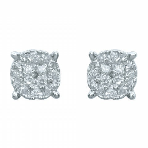 10KT 0.10-0.12CT D-EARRINGS "SUPER FLOWER " - Picasso Gold & Diamond Jewelry